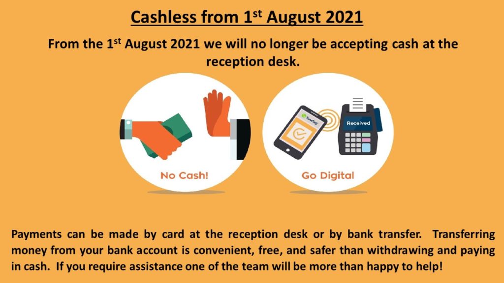 this practice is now cashless, please pay by card or bank transfer